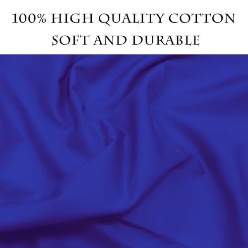 Royal Blue Cotton Fabric 1 Yard, 100% Natural Cotton Poplin Fabric by The Yard, 59 Inches Wide Lining Fabric for Sewing Apparel Cloth Hard-Wearing & High-Density Embroidery Quilting, Sewing Material - color: Royal Blue, size: 1Y