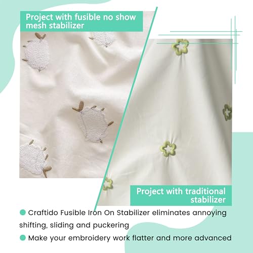 Craftido Fusible No Show Mesh Embroidery Stabilizer -12" x 10 Yd/Roll - size: Fusible no show mesh 12"x10yd roll
