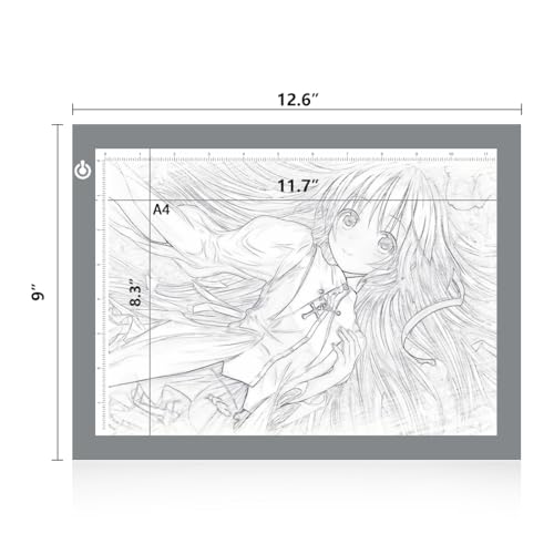 LitEnergy Portable A4 LED Copy Board Light Tracing Box, Silver Ultra-Thin Adjustable USB Power Artcraft LED Trace Light Pad for Tattoo Drawing, Streaming, Sketching, Animation, Stenciling - color: SILVER, size: 8.3 x 11.7 inches