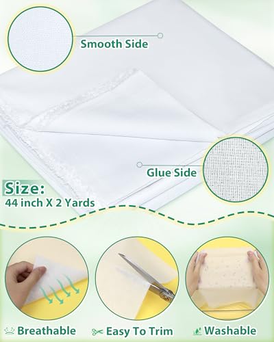 Light Weight Woven Cotton Iron-On Fusible Interfacing, 44"X 2yd 100% Cotton - size: Light Weight