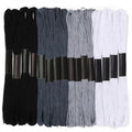 Embroidery Floss 16 Skeins 8.7 Yard Black White Friendship Bracelet String Cross Stitch Threads for Jewelry Making Bracelet Stitching Thread Floss Bracelets Making Yarn - color: Black & White