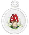 Tobin Janlynn Mini Cross Stitch Kit 2.5" Round-Mushroom (18 Count) (21-1496)