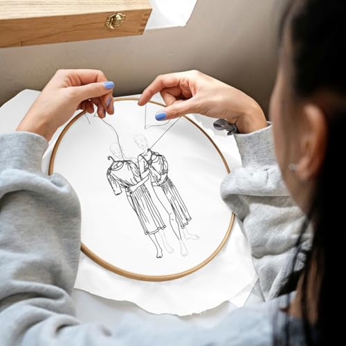 10 PCS Embroidery Cloth, Embroidery Cloth Fabric, 9.8 * 9.8inch EmbroideryFabric Squares, Pre-Cut WhiteFabric for Hand Sewing Clothes, Garment and DIY Craft