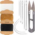 Upholstery Repair Kit, Bonded Round Waxed Thread Set with Sewing Needles