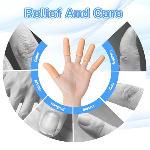 30 Pcs Gel Finger Cots, Reusable Silicone Finger Protectors