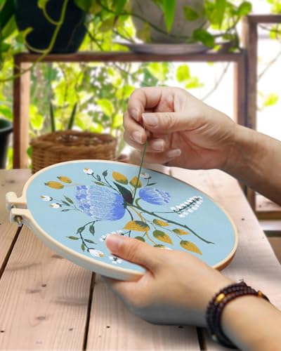 TINDTOP Embroidery Kit for Adult, Flower Embroidery Kit for Beginners - color: Flower