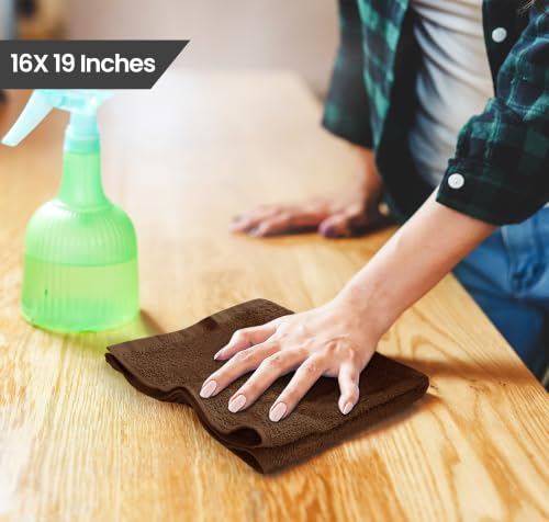 Utopia Towels Kitchen Bar Mops, Pack of 12, 16x19 in, 100% Cotton, Brown - color: Brown, size: 12 Pack