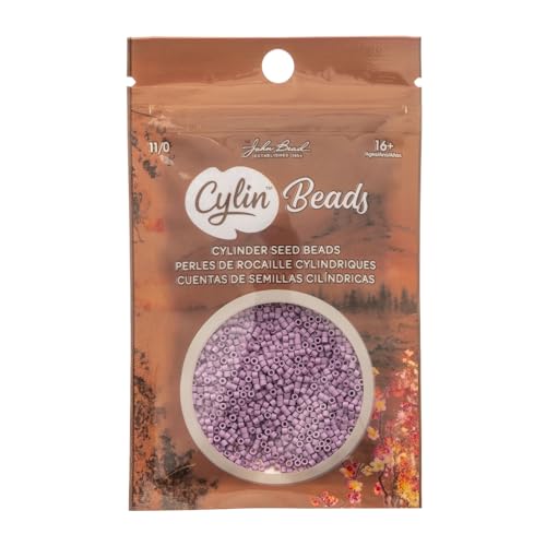 John Bead 25g Cylin Beads Opaque Lilac 11/0 Glass Cylindrical Seed Beads for Jewelry Bracelets Necklaces Earrings Making Embroidery - color: Lilac