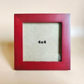 4x4 Picture Frames RED Solid Wood Frame, Plastic Panel (Film Needs to be Removed) Table or Wall.Front Window Opening 3.5x3.5 inch. - color: Red, size: 4x4