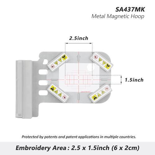 Sew Tech Magnetic Embroidery Hoop for Brother, 1x2.5in 20x60mm Bar SA437 - size: 1"x2.5" - SA437MK