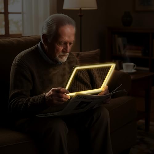 MagniPros 5X Rechargeable LED Page Magnifier with 3 Color Light Modes-Aqua - color: Aqua