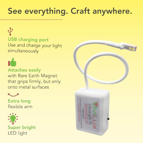 ViviLux Ultralight XL Craft & Sewing Light, Magnetic Mount, 1500 Lumen LED - size: XL (Magnet)