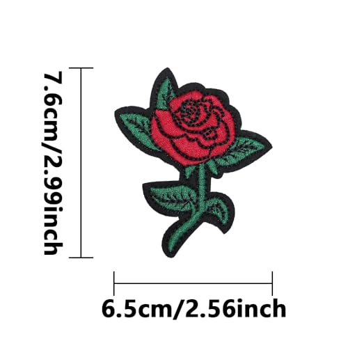 Rose Flower Embroidered Hot Melt Patch Cover Shoes Decoration Patch (2pcs Leaves Rose) - style: 2pcs Leaves Rose Patches