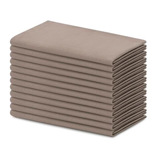 Blue Needles Solid Cloth Napkins 100% Cotton Set of 12-18 x 18 Inches - color: Chocolate Brown, size: 18" x 18" (Set of 12)