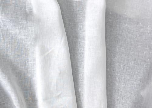 100% Linen Fabric – Lightweight White Color – Pre-Washed Soft & Breathable – 52" Wide – by The Linen Lab (White, 3 Yard pre Cut) - color: White, size: 3 yard pre cut