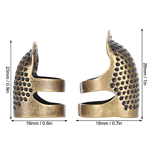 Metal Thimbles for Hand Sewing, Adjustable Finger Protectors for Quilting and Embroidery, 2 Pack Metal Sewing Rings for Needlework and Crafting