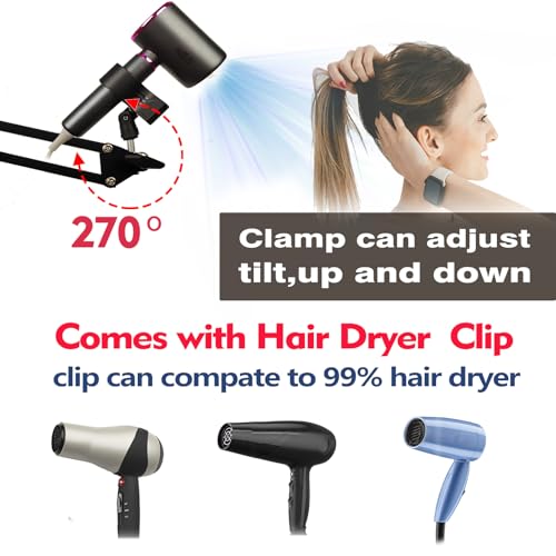 Embroidery Hoop Stand,Rotate Hand Embroidery Stand Embroidery Holder Stand Can Move Freely Hand Embroidery Stand Floor Cross Stitch Stand Suitable for Embroidery Hoop (with Hair Dryer Clamp) - color: With Hair Dryer Clamp