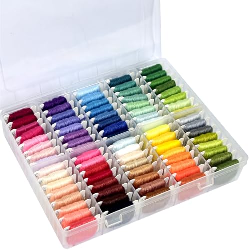 Friendship Bracelet String Kit String Bracelet Making Kit with 80 Skeins Embroidery Floss Cross Stitch Thread with Storage Box - color: 80 colors