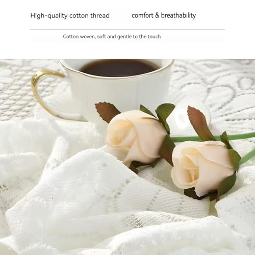 Square lace Tablecloth 35 X 35 Inch， Off White Lace Tablecloths, Elegant Floral Crochet Table Cover, Hollow Out Sheer Lace Table Topper for Coffee Table, End Table, Home Wedding Party Decor - size: 35" x 35" (Square)