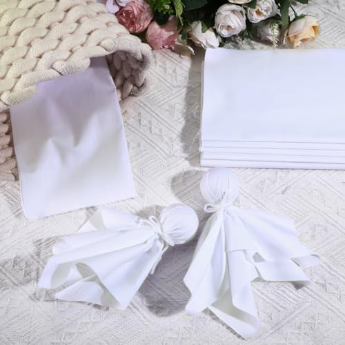 Breling 20 Pcs 10 x 10 Inch Cotton Fabric Bundle Squares Precut Fabric Squares for Sewing Making Quilts for Craft Lovers (One Size,White) - color: White, size: One Size