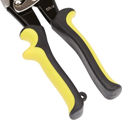 Amazon Basics Straight Cut Aviation Tin Snips, Metal Cutters with Safety Latch - size: 1-Piece Set (Straight)
