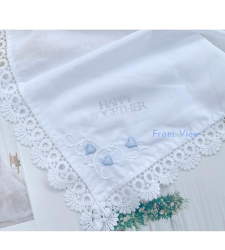 6 Pack of Ladies Embroidery Cotton Handkerchiefs Lace Wedding Hankies - color: A02-heart Card