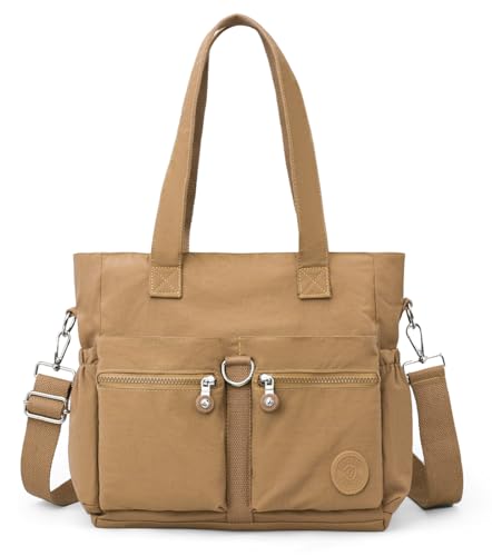 Tote Bag for Women Nylon Purse and Handbags Tote Purse Crossbody Bag Messenger Bag - color: Khaki