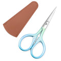 Small facial hair scissors, stainless steel Straight Tip,blue - color: Blue