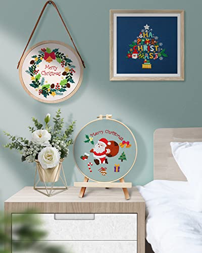 TINDTOP Christmas Embroidery Kit for Adult, Embroidery DIY Starter Kit - color: Christmas 3 KIts A