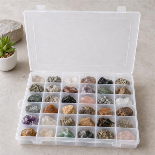 Guyuyii 2 PC 36 Grid Clear Bead Storage Containers with Adjustable Dividers - size: 2 Pack 36 Compartments