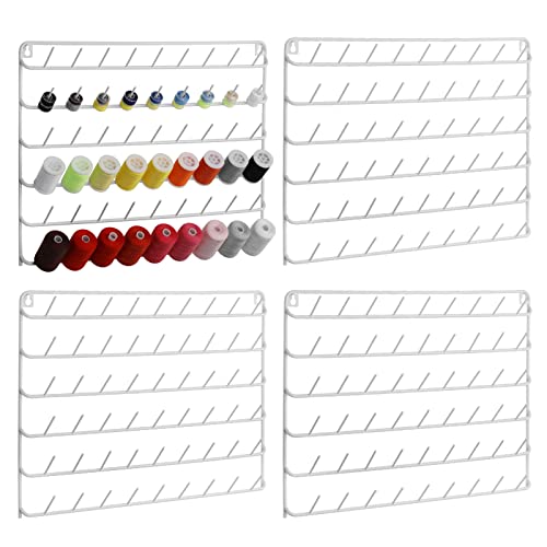 YBING Thread Holder Organizer Wall, 54-Spool Sewing Thread Rack - color: White