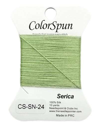 3-Strand Silk Needlepoint Thread, 10 Yard Smooth & Lustrous Silk Thread for Needlepoint, Hand Embroidery, Sewing & DIY Needlework to Family and Friends(Apple Green) - color: Apple green