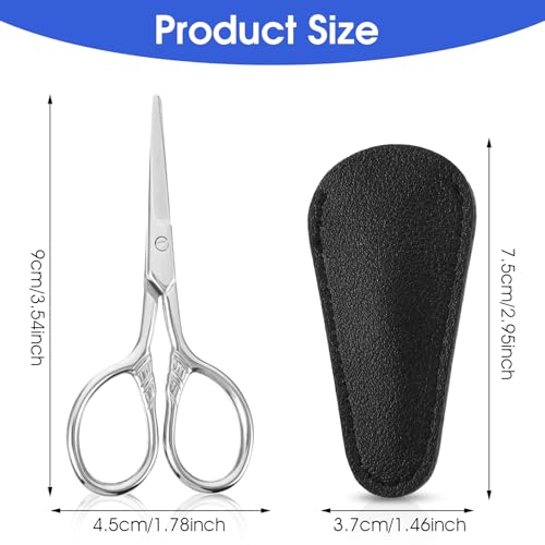 Mabor 3.54-inch Small Sewing Scissors, Stainless Steel Embroidery Craft Scissors with Sheath, Precision DIY Crafting & Office Cutting Tools