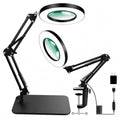 12X Magnifying Lamp with Light, 2-in-1 Clamp Desk LED USB to AC Plug - size: XX-Large
