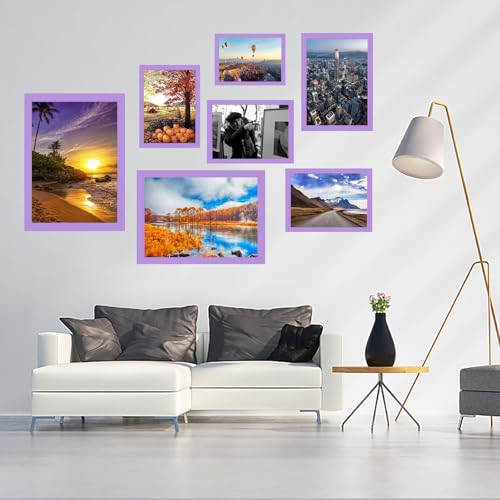 10x14 inch Wood Picture Frames for Wall Hanging,Diamond Painting Frames Rectangle Baby Scan Picture Frame for Family Walls Decoration,Anniversary,Wedding,Christmas,Halloween,Shower,Certificate (Purple) - color: Purple, size: 10x14 inch