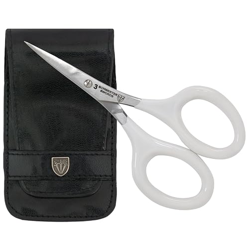 3 Swords Germany - Embroidery Scissors, Shears for Art Work, Daily Use in Household, Sewing, Art Work, Craft with Synthetic Leather case - white/black - color: White/Black