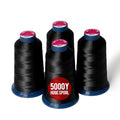 BAI Embroidery Machine Thread, 4 Spools Black Polyester Embroidery Thread, 5000 Yards Each, 40WT High-Speed Thread for Commercial Multi-Needle Machines, Hats, Logos & Bulk Production - color: 4 Balck