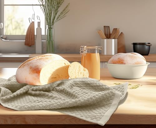 COTTON CRAFT Amazing Kitchen Towel - 12 Pack 100% Cotton Waffle Terry Towel - color: Beige, size: 12 Pack