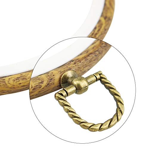guofa 11'' Oval Embroidery Hoop for Cross Stitch, 2PCS Imitated Wood Pastic Hoops for Arts Hanging Decoration - style: 11.5"L x 8.4"W