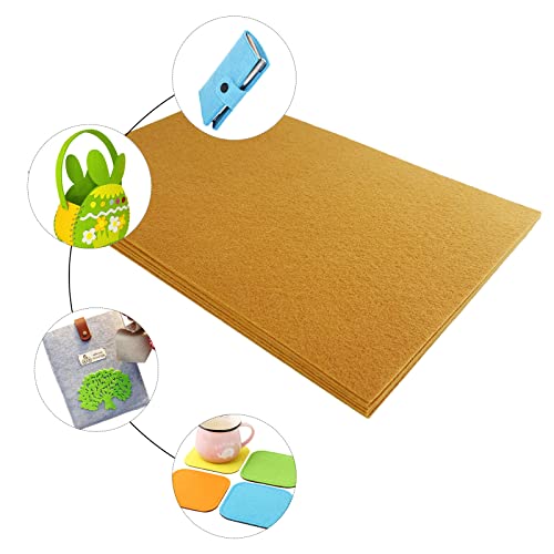 Jtnohx Stiff Felt, 2mm Thick Felt Sheets for Crafts, 8"x12" Hard Felt Fabric Squares 8Pcs for DIY Projects (Brown) - color: Brown