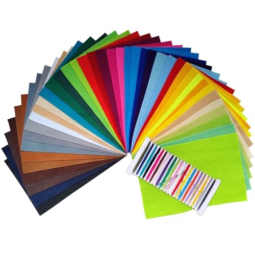 Jtnohx Soft Felt Fabric Felt Sheets for Crafts 40 Colors Assorted 8"x12" - size: 8 x12 inches
