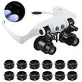 Hands Free Head Magnifying Glasses, Magnifier with Light (1X-8X) - color: Black Head Magnifying Glass