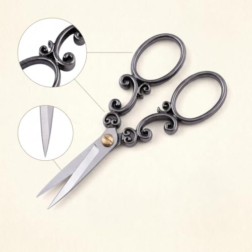 BIHRTC European Vintage Stainless Steel Sewing Scissors DIY Tools Cloud