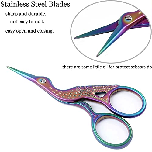 BIHRTC 3.6inch Mini Scissor Bird Crane Embroidery Scissors Stainless Steel - color: Colorful, size: 3.6inch