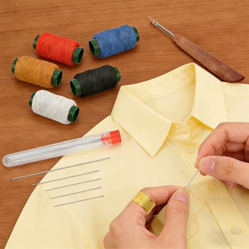 41-Pcs Sewing Tool Kit, 25 Large Eye Needles, Threads, Threaders & Thimbles
