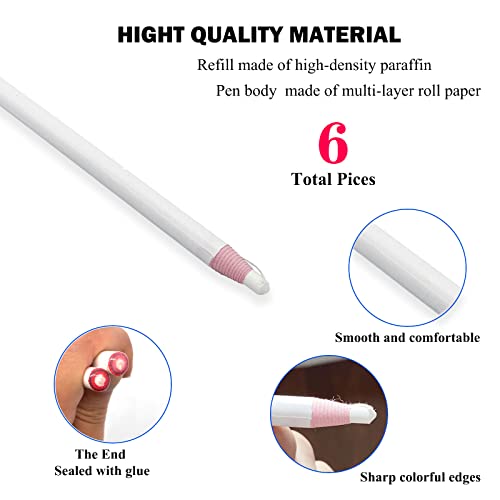 Sewing Mark Pencil 6PCS White Invisible Erasable Fabric Pencils For Leather Cut Marks Student Drawing Tailor Marks