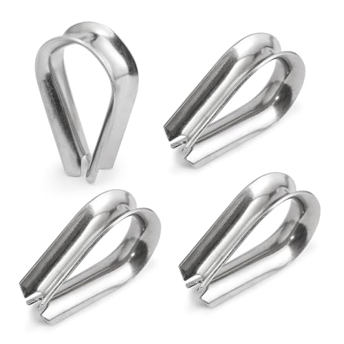 M12 Wire Rope Thimble, 304 Stainless Steel Thimble for 7/16-1/2 Inch Diameter Wire Rope, 4 Pieces - size: M12