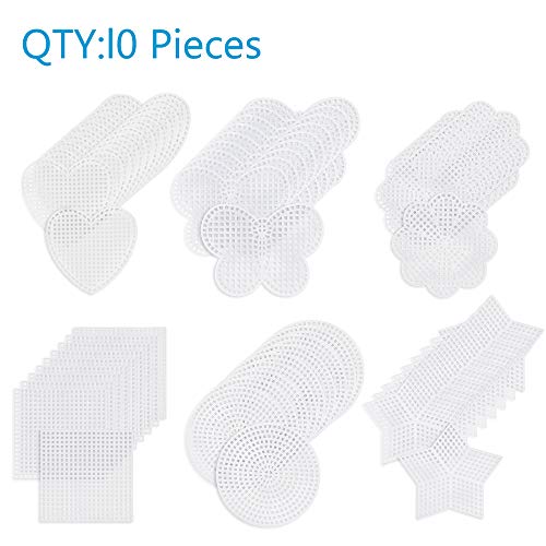 Pllieay 60 Pieces Mesh Plastic Canvas Kit Including Clear Plastic Canvas
