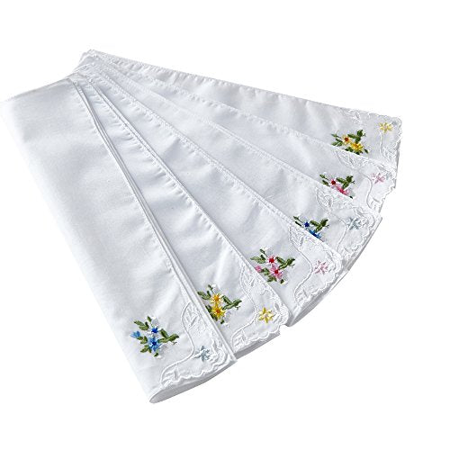 RDS HANKYTEX Cotton Embroidery Ladies' Handkerchiefs Lace Set of 6 - style: 2