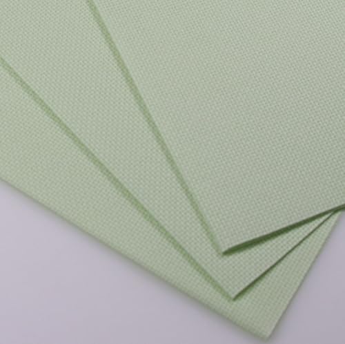 KCS 3 pc of 12" x 18"(30cmx45cm) Counted Cotton Aida Cloth Cross Stitch Fabric (Light Green,16CT) - color: Light Green, size: 16CT